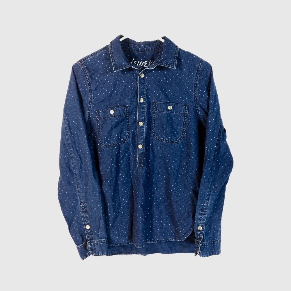Madewell Denim Polka Dot Top